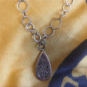 Lois Hill Teardrop Pendant Necklace in .925 Silver